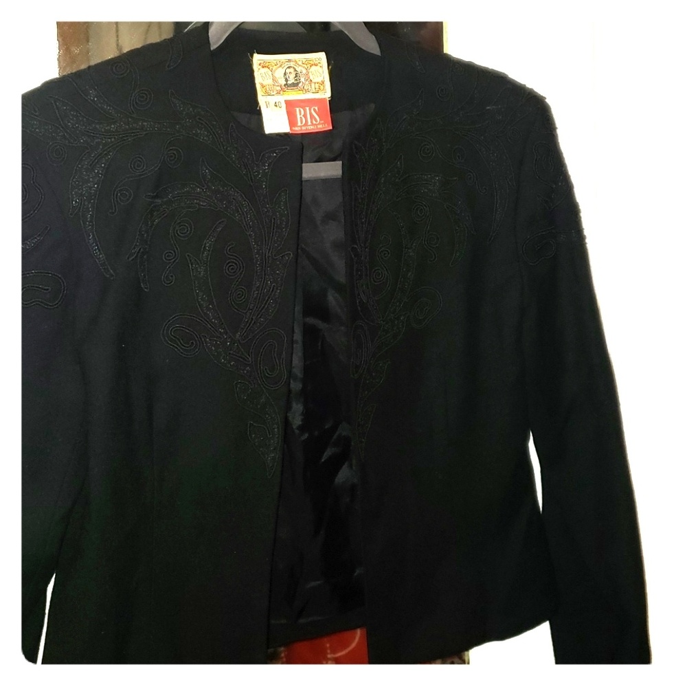 Vintage black bolero jacket embroidered